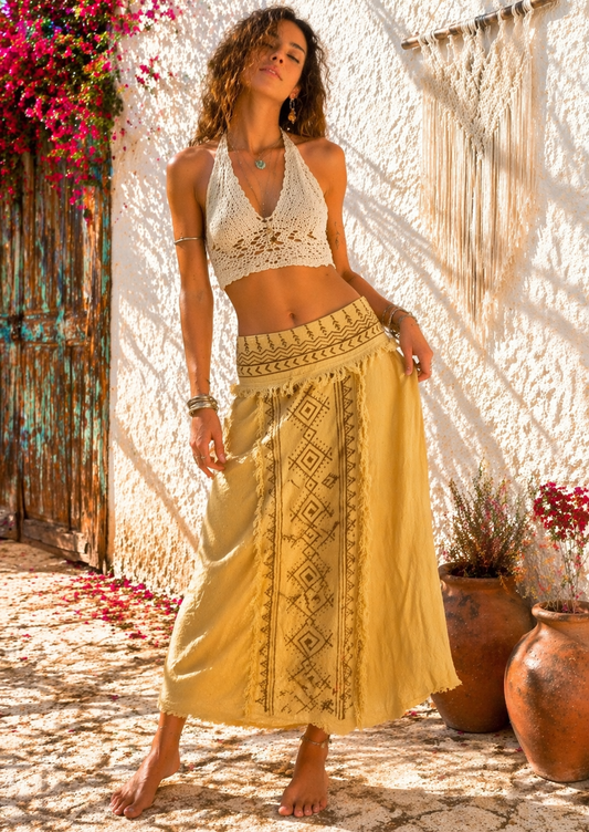 Mustard Earthline Skirt