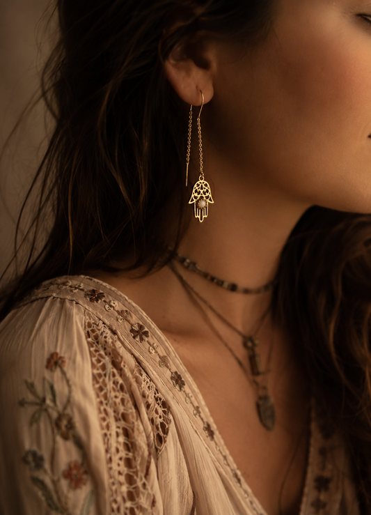 Hamsa Sui Dagha Earrings