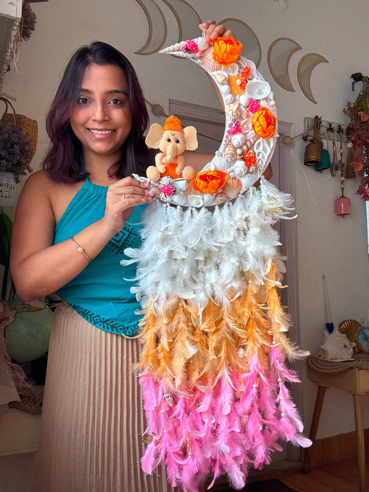 Ganesha Moon Flora Dreamcatcher
