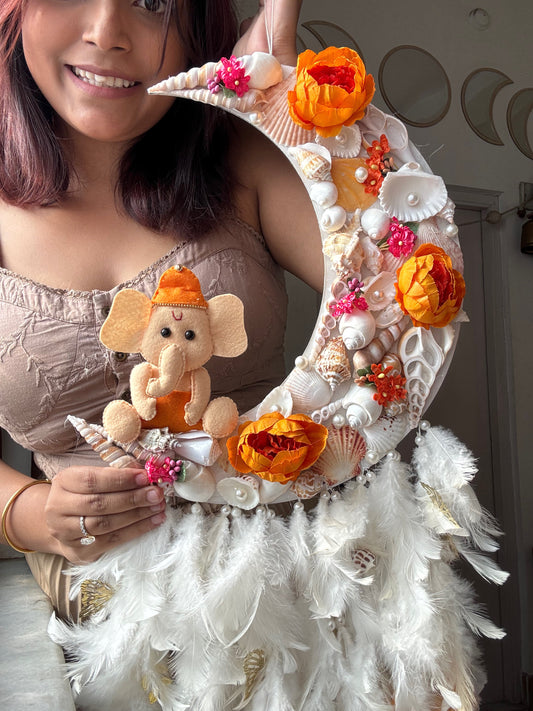 Ganesha Moon Flora Dreamcatcher