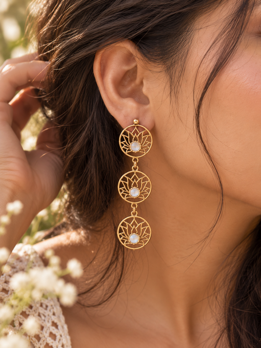 Lotus Moon Earrings