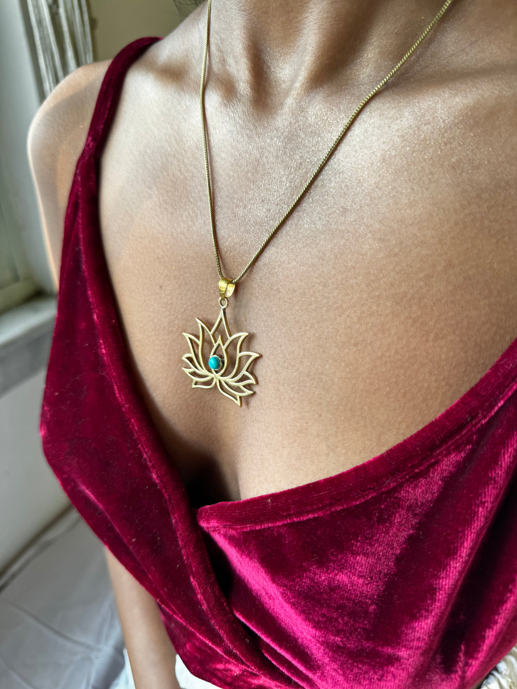 Lotus Pendant with Chain