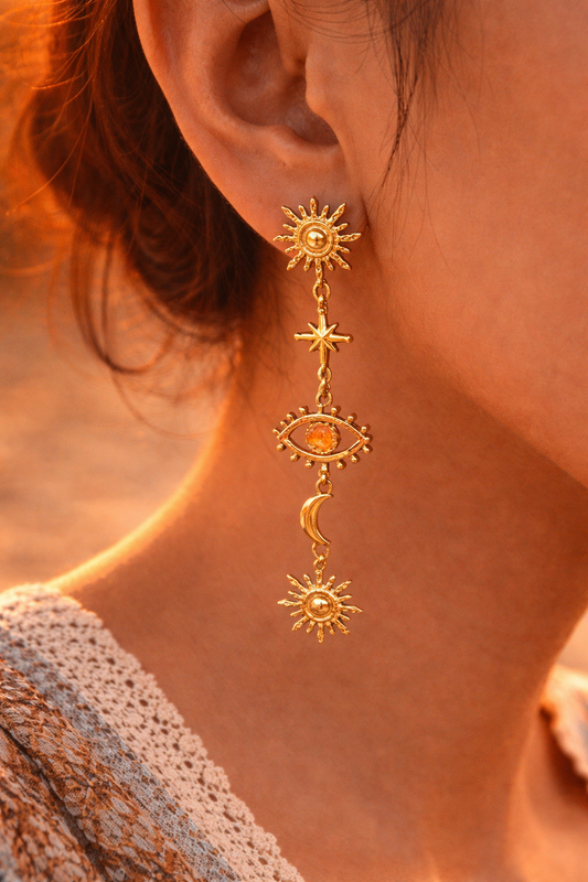 Crescent Evileye Earrings