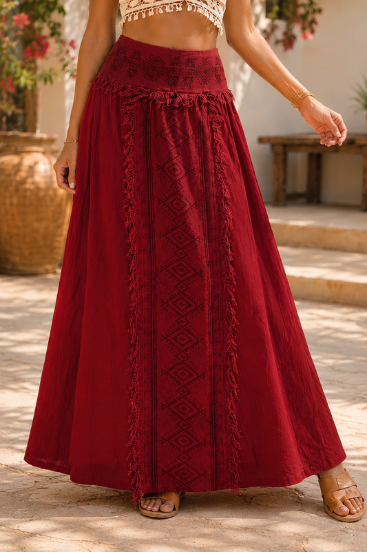Crimson Soul Maxi Skirt
