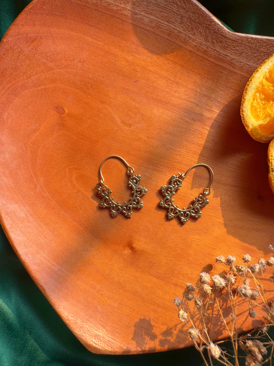 Golden Fern Hoops