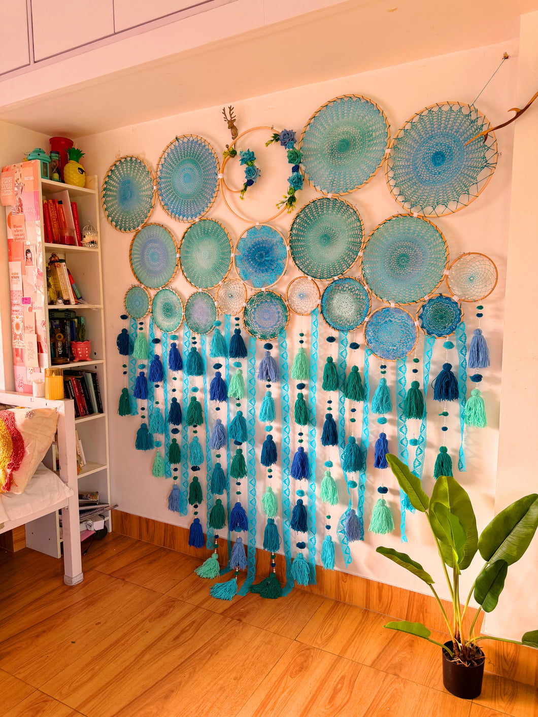 Shades of Aqua Cluster Dreamcatcher