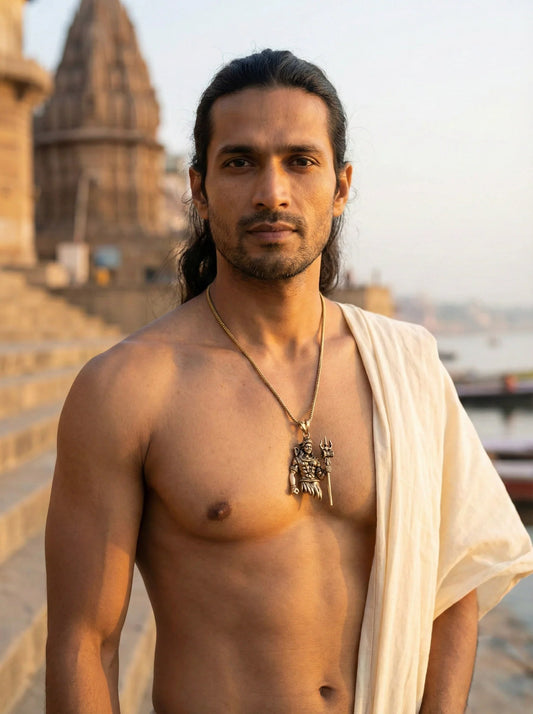 Mahadev Trishul Pendant with Chain (Mens)
