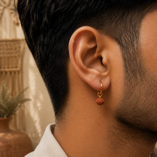 Panchmukhi Rudraksha Earring
