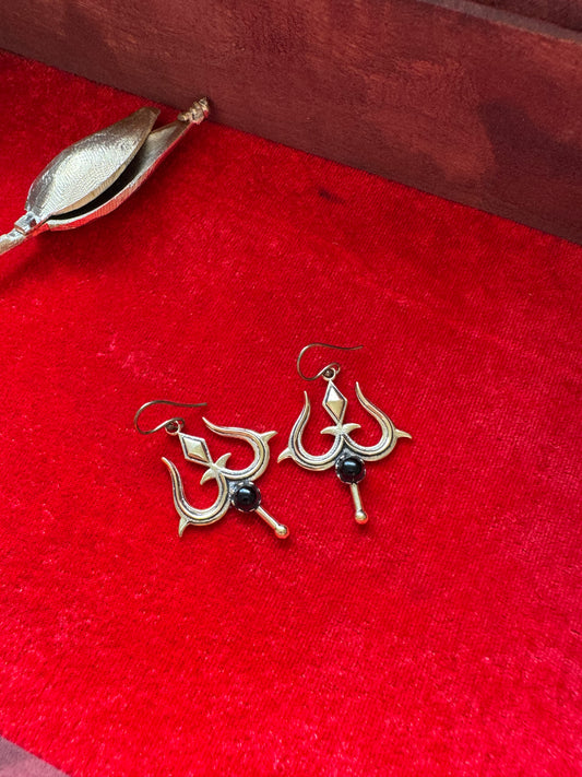 Trishul With Stone Earrings