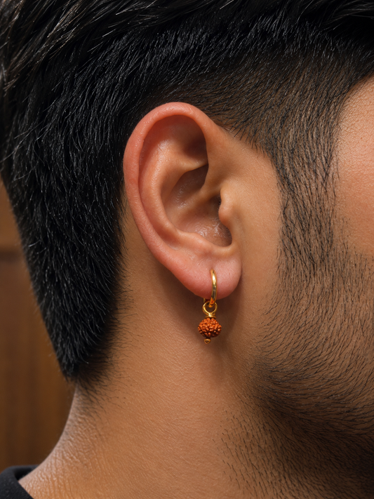 Panchmukhi Rudraksha Earring