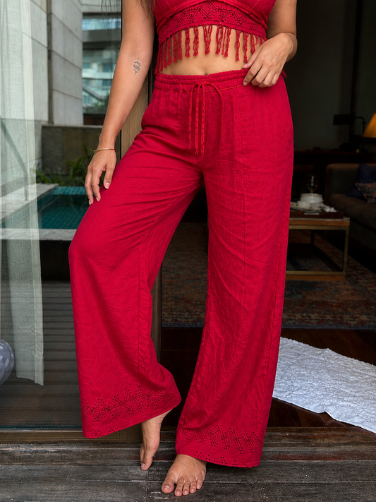 Crimson Escape Boho Co-ord Set