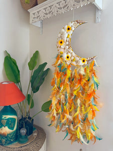 Sunflower Moon Flora Dreamcatcher Medium