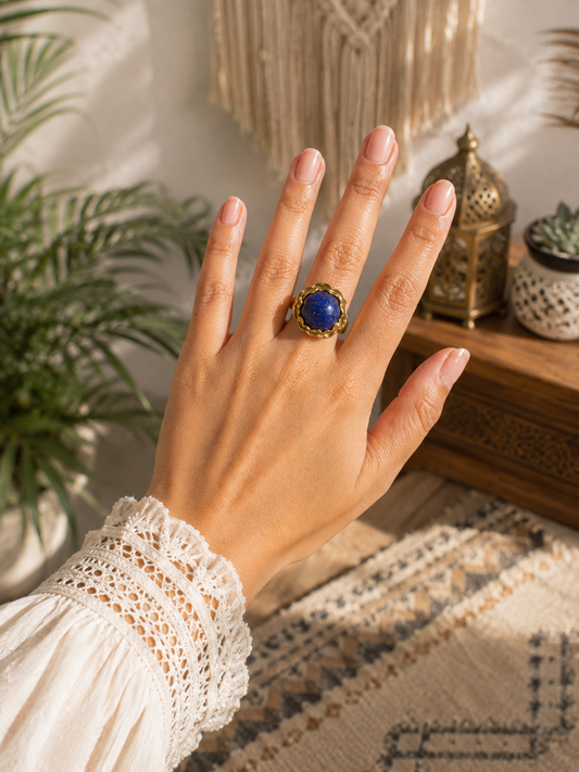 Lapis Flower Ring