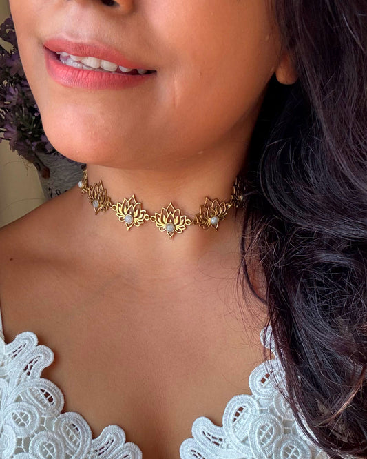 Padma with Moonstone Choker