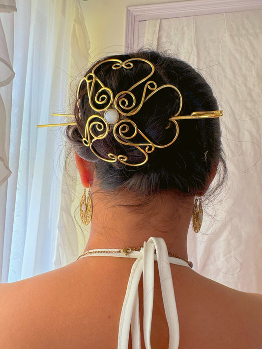 Moonstone Hair Cage Bun