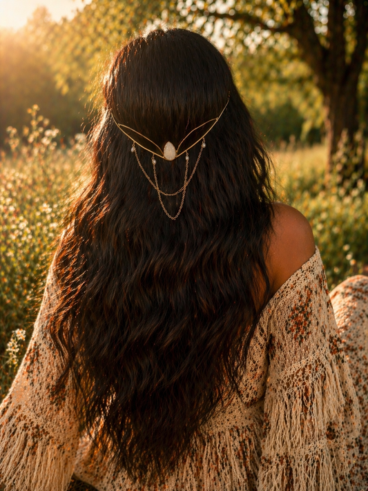 Ishra Halo Moonstone Crown cum Choker