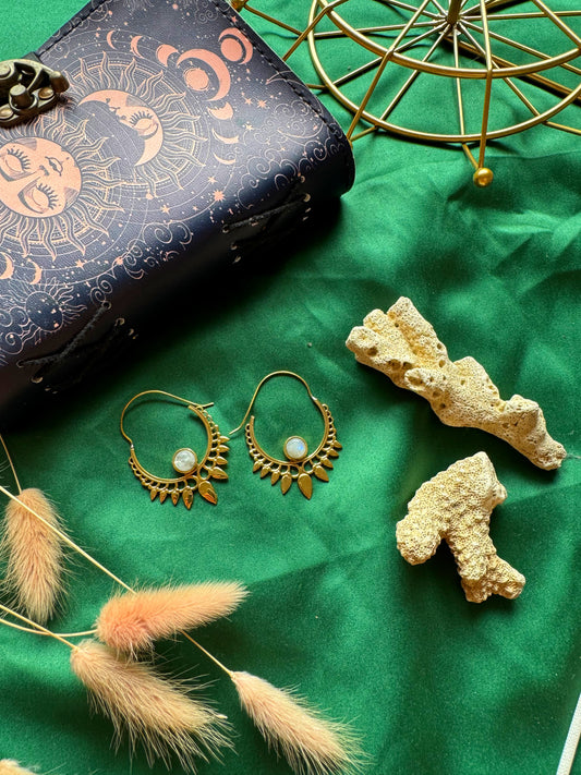 Moonstone No Hoop Earrings