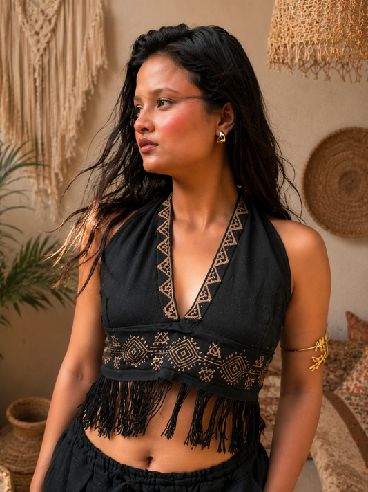 Black Escape Boho Co-ord Set