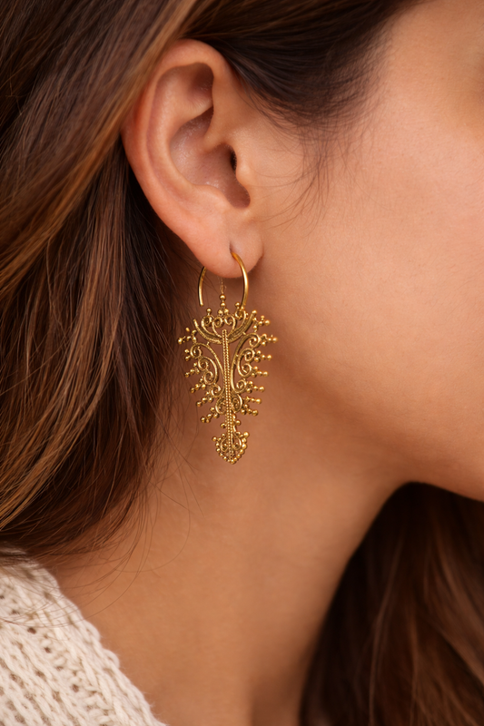 Hoppum-screwless brass earrings