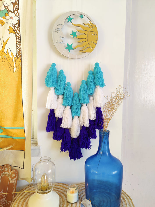 Sun moon star tassle dreamcatcher