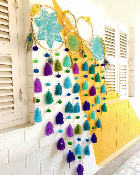 Peacock Themed Cluster Dreamcatcher