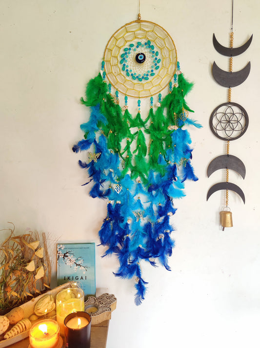 Golden Teal Dreamcatcher