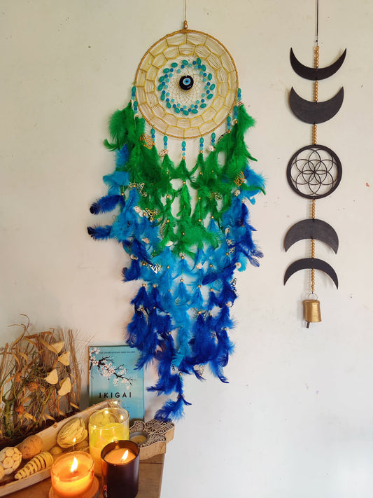 Golden Teal Dreamcatcher