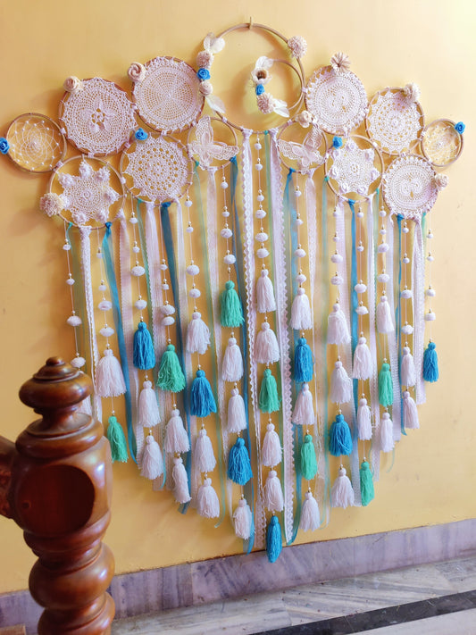 Blue Bauble Cluster Lace Dreamcatcher