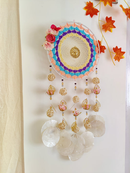 Mexican Pastel Capiz Shell Dreamcatcher