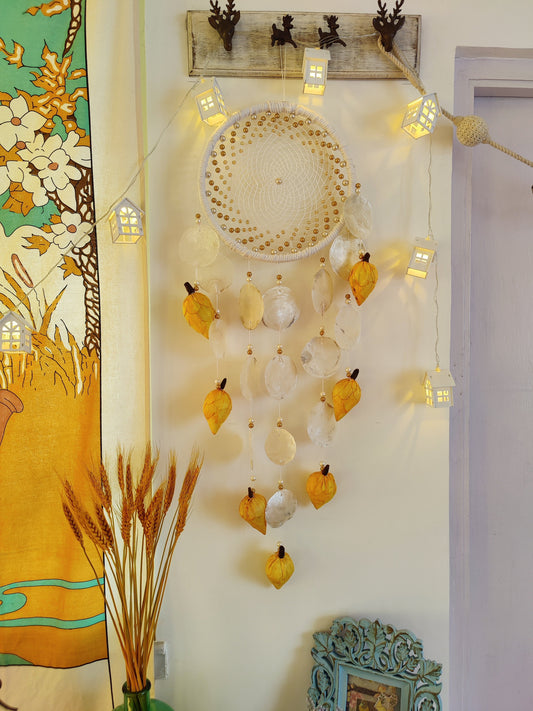 Saffron Capiz Shell Dreamcatcher