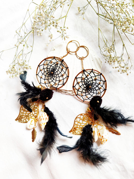 Black Metal Dreamcatcher Keychain