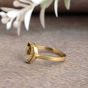 Moon and Star Love Ring