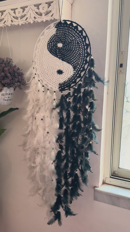 Yin Yang Crochet Dreamcatcher