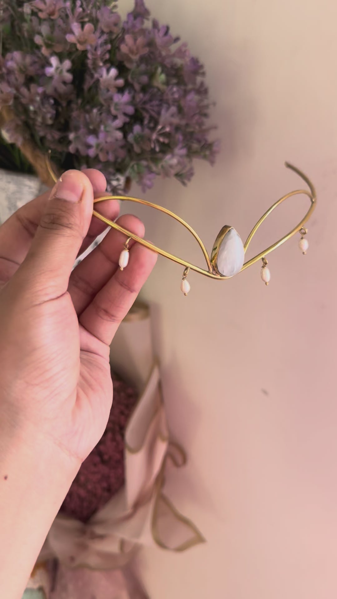 Celestia Moonstone Hair Crown cum Tiara
