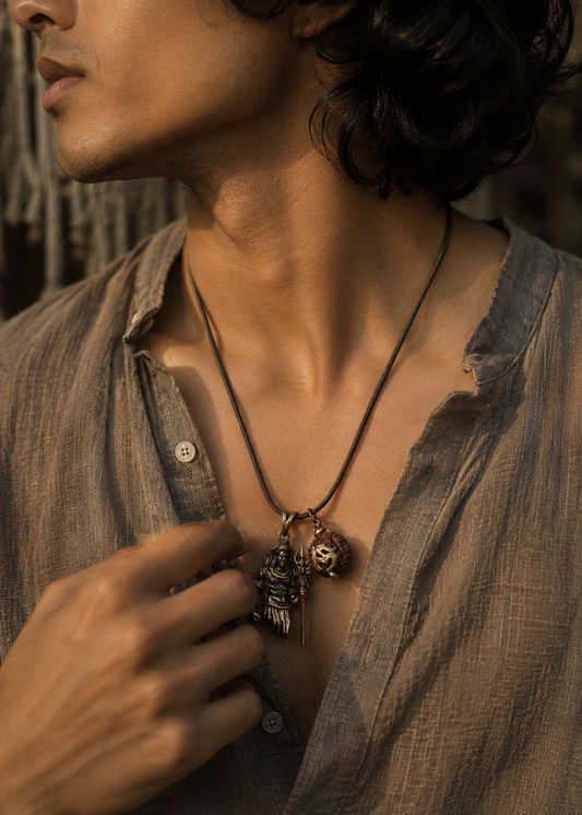 Mahadev Rudraksha Pendant With Chain
