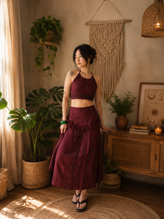 Moon Fringe Skirt Set