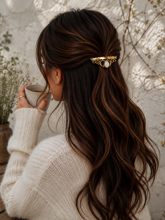 Victorian Moonstone Hair Comb
