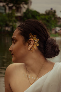 Moonstone Leaf Ear Cuff