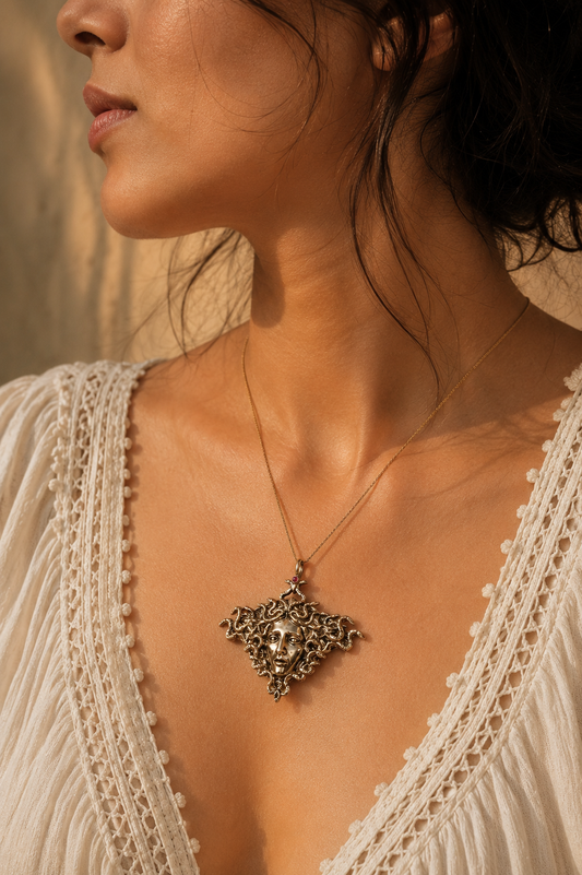 Gorgon's Grace Medallion Necklace