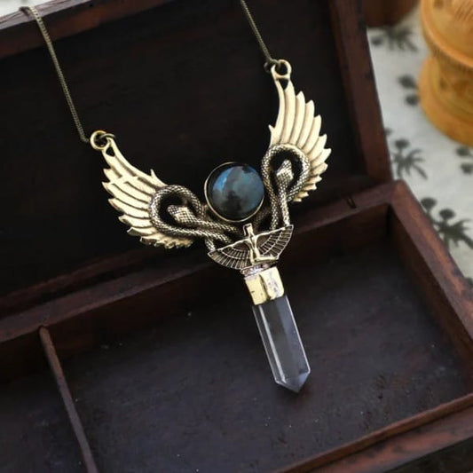 Seraphine Quartz Wing Necklace