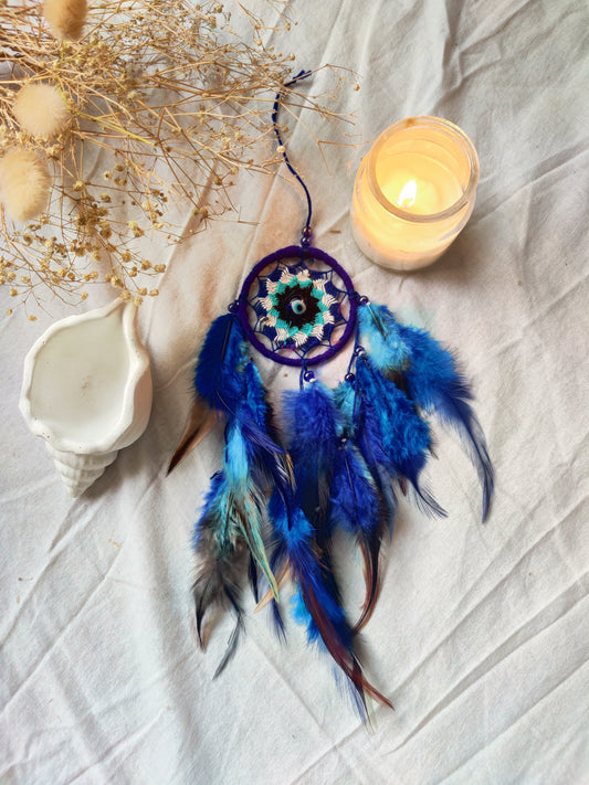 Intricate Blue Evil Eye Car Hanging