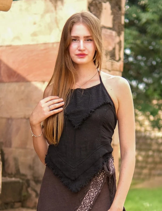 Chiara Black Crop Top