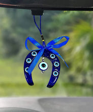 Load image into Gallery viewer, Horse Shoe Turkish Evil Eye Hanging
