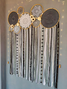Shadow Play Crochet Lace Cluster Dreamcatcher