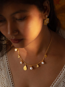 Pearl Necklace + Earrings + Ring Collective