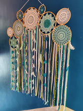 Load image into Gallery viewer, Emerald Crochet Lace Cluster Dreamcatcher

