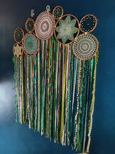 Load image into Gallery viewer, Green Crochet Lace Cluster Dreamcatcher

