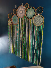 Load image into Gallery viewer, Green Crochet Lace Cluster Dreamcatcher
