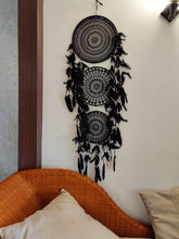 Load image into Gallery viewer, Bigger than life Crochet Dreamcatcher Black
