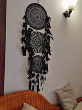 Load image into Gallery viewer, Bigger than life Crochet Dreamcatcher Black
